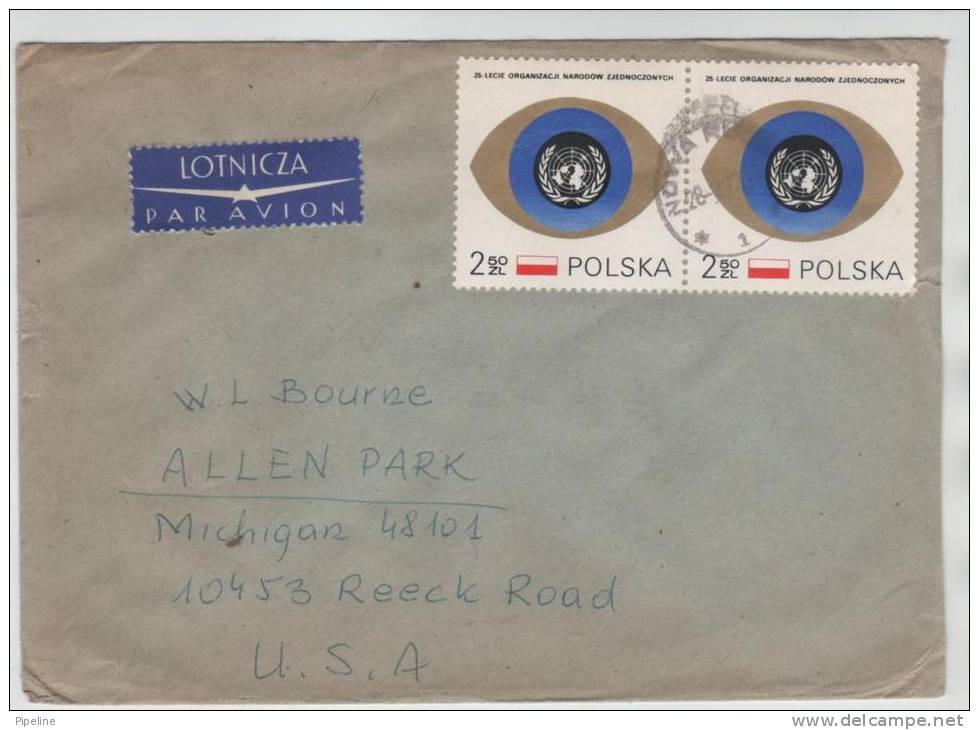 Poland Cover Sent To USA 28-3-1972 MAP On The Stamps - Briefe U. Dokumente