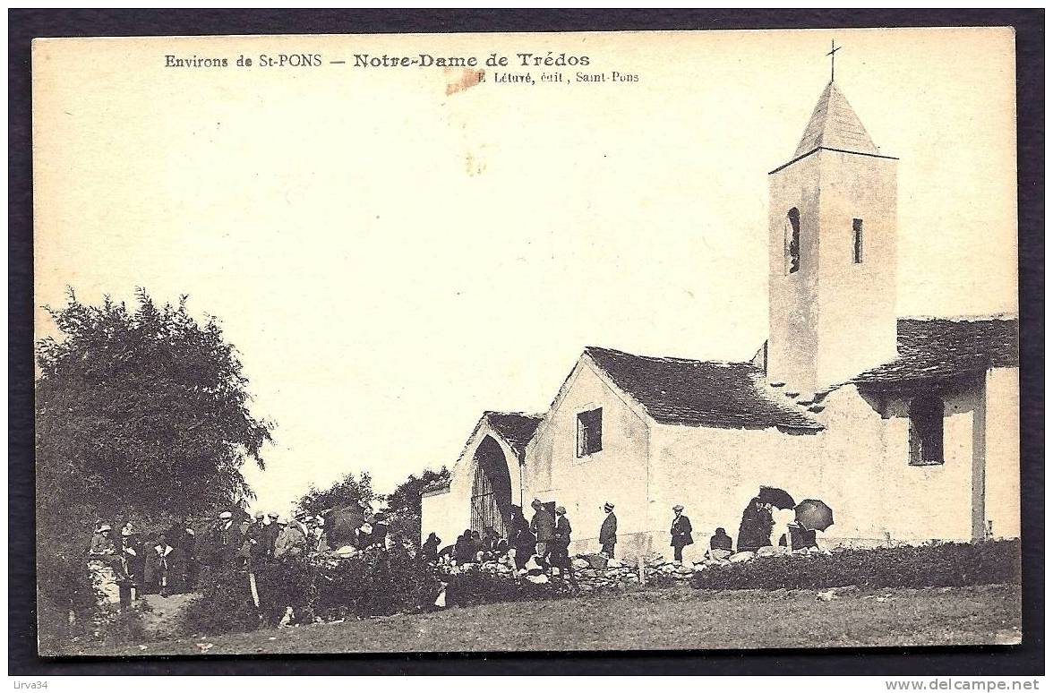 CPA  ANCIENNE- FRANCE- SAINT-PONS (34)- NOTRE-DAME DE TREDOS EN GROS PLAN AVEC TRES BELLE ANIMATION- - Saint-Pons-de-Thomières