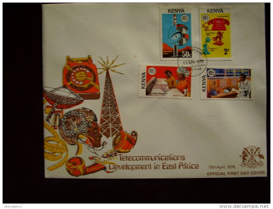 KENYA 1976 TELECOMMUNICATIONS DEVELOPMENT  Issue  FDC With FULL SET FOUR Stamps . - Kenia (1963-...)