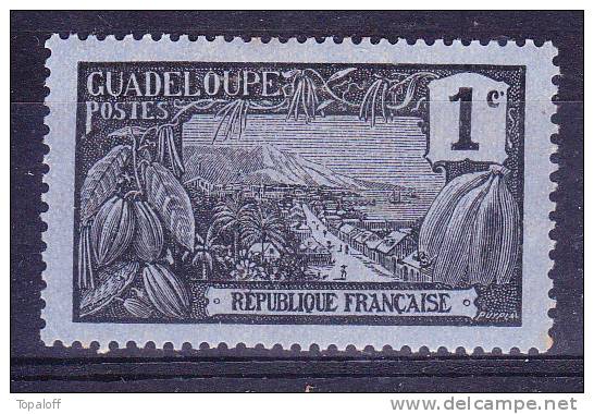 Guadeloupe N°55 Noir Sur Bleu Au Lieu De Azuré Neuf Charniere - Neufs