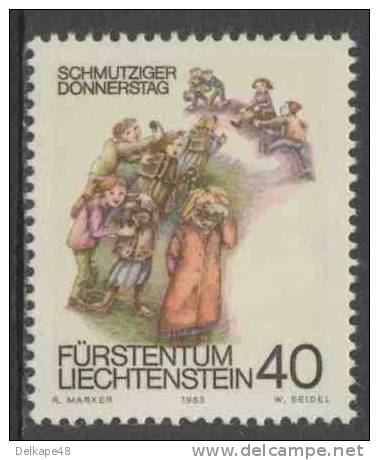 Liechtenstein 1983 Mi 818 YT 759 Sc 756 ** Shrove Thursday / Schmutziger Donnerstag - Fastnachts- + Fastenbräuche - Ongebruikt