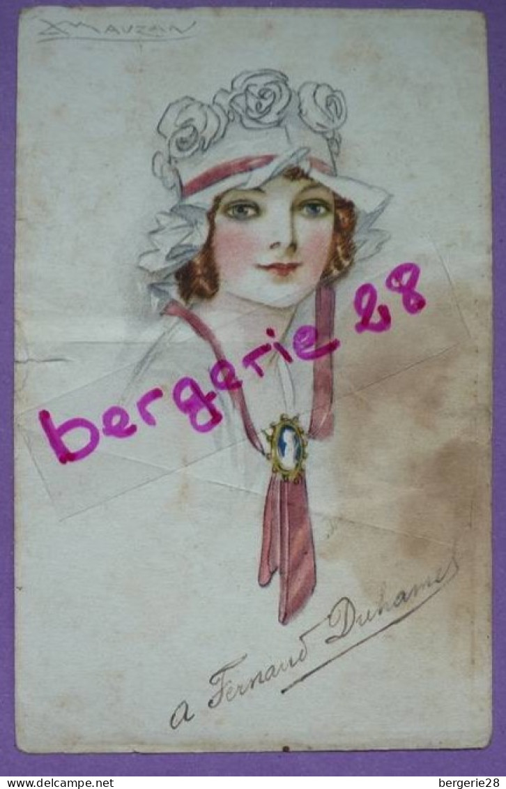 MAUZAN - JEUNE FEMME CHAPEAU MODE - ILLUSTRATEUR - Mauzan, L.A.