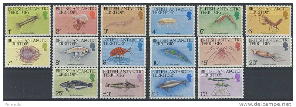 ANTARCTIQUE BRITANNIQUE (BAT) 1984 - Vie Marine (Crustaces) - Serie Neuve Sans Charniere (Yvert 128/43) - Neufs