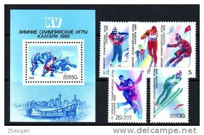 USSR 1988 MICHEL NO:5788-92 BL.198  MNH - Inverno1988: Calgary