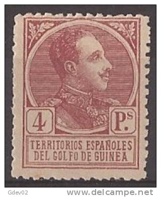 GUI139-LB119. Guinea.Guinee.Rey ALFONSO XIII 1917.(Ed 139**) Sin Charnela.MAGNIFICO.RARO - Guinea Espagnole