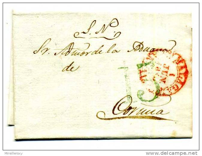 ESPAGNE / LETTRE DE MALAGA   POUR CORONA /   / LSC - ...-1850 Prefilatelia