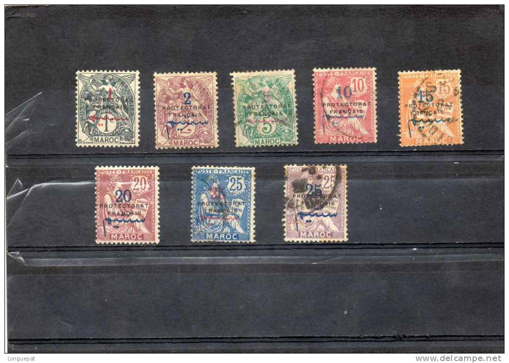 MAROC : Timbre De France , Surchargé En Monnaie Espagnole Et "Protectorat Français" - Bureaux Français - Unused Stamps