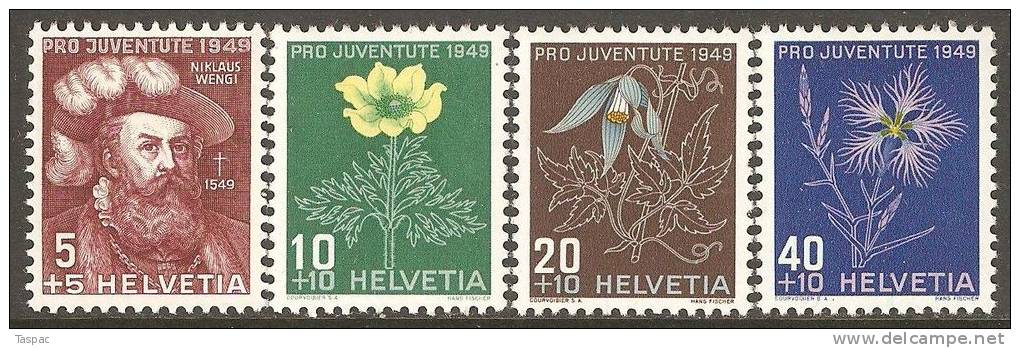 Switzerland 1949 Mi# 541-544 ** MNH - Unused Stamps