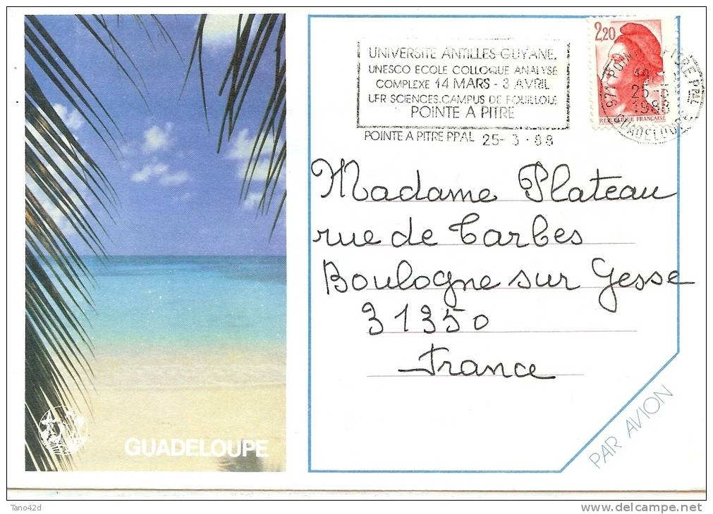 REF LBON6 - GUADELOUPE - 2 ENVELOPPES ILLUSTREES VOYAGEES - Autres & Non Classés