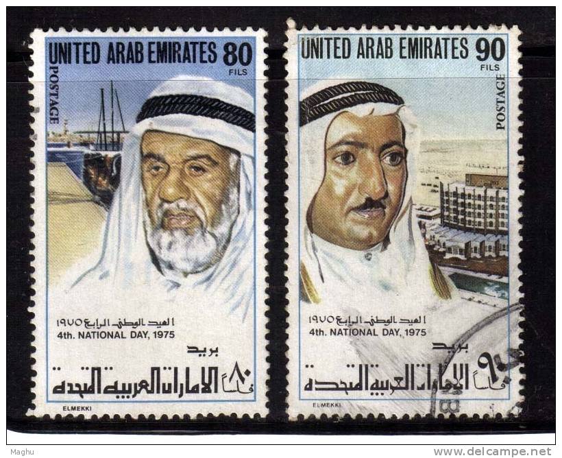 U.A.E. United Arab Emirates Used  1975, 2v National Day, 80f & 90f,  UAE Persanalities - United Arab Emirates (General)