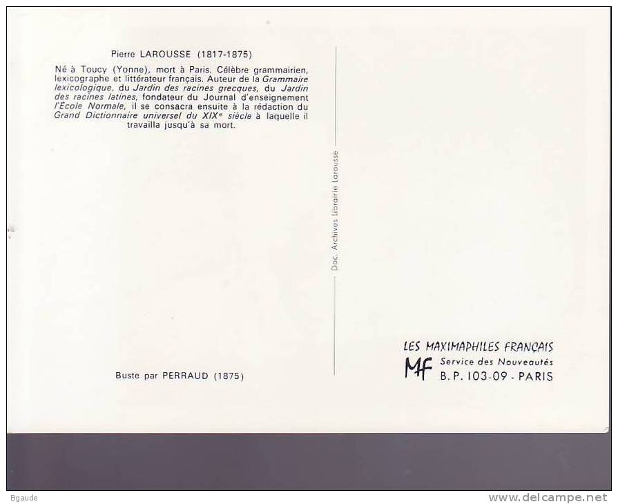 FRANCE CARTE  MAXIMUM    NUM.YVERT  1560 DICTIONNAIRE GRAMMAIRE LAROUSSE - 1960-1969