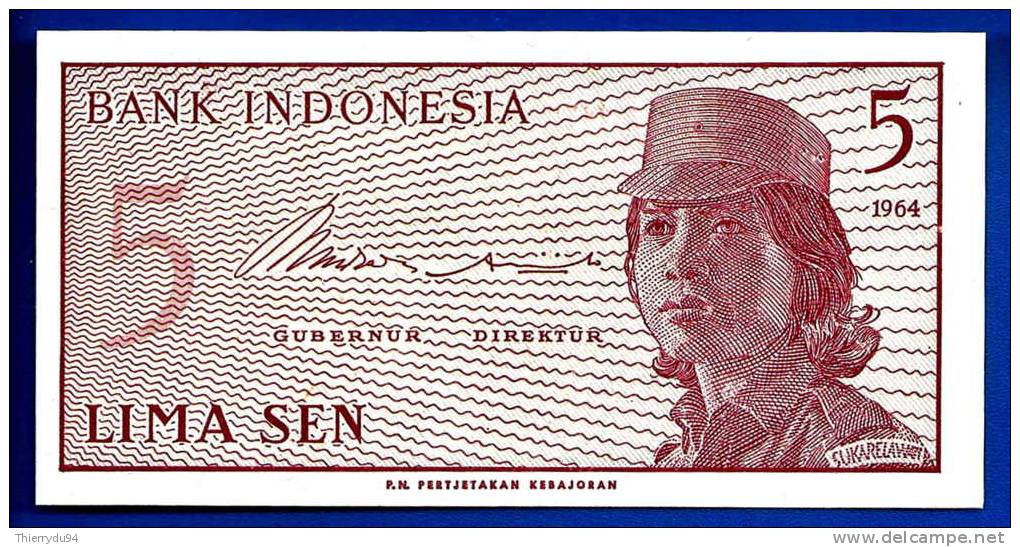 Indonesie 5 Sen 1964 Neuf Indonesia Uncirculated Militaire Military UNC Non Circulé - Indonesia