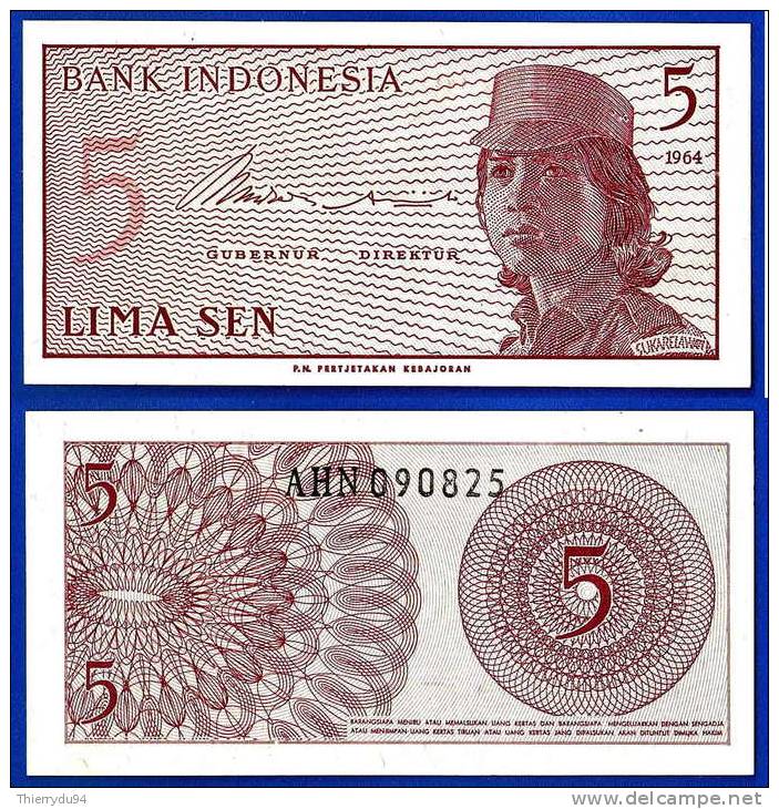 Indonesie 5 Sen 1964 Neuf Indonesia About Uncirculated Militaire Military UNC Non Circulé - Indonésie