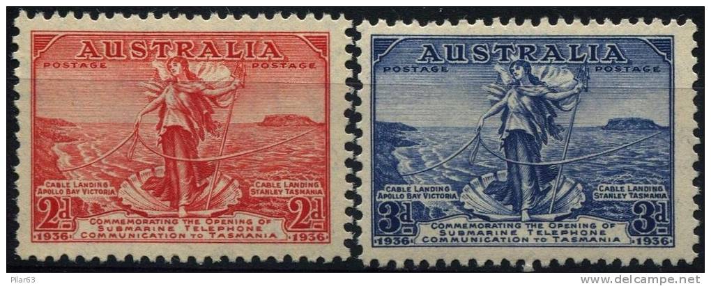 AUSTRALIA 1936 - SG#159-160 MNH (**) - SUBMARIE CABLE TO TASMANIA - QUALITY *LUXE* - Mint Stamps