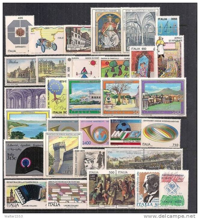 Italia Repubblica Annata Completa 1989 ** MNH - Années Complètes