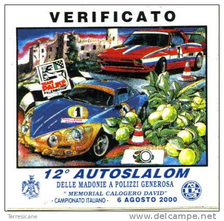 Adesivo Stiker Etiqueta VERIFICATO 12 AUTOSLALOM MADONIE - Targhe Rallye