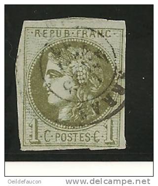 FRANCE - Yvert - 39C - Cachet à Date - Cote 170 € - 1870 Bordeaux Printing