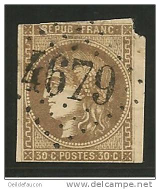 FRANCE - Yvert - 47 D  - Cote 350 € - 1870 Bordeaux Printing