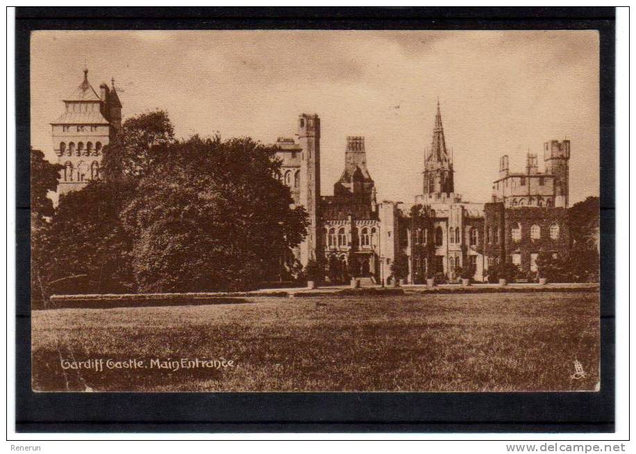 England, UK, Pays De Galles CARDIFF CASTLE Main Entrance + 2 Scans Cardiganshire  1923 - Cardiganshire