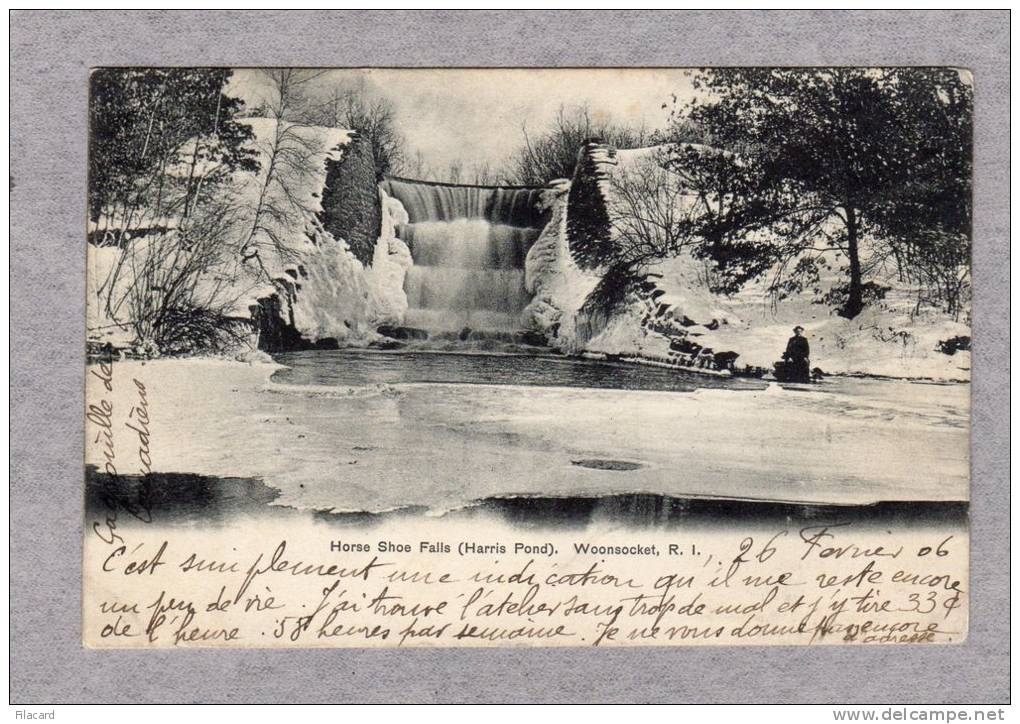 22147    Stati  Uniti,  R.I.,  Woonsocket,  Horse  Shoe  Falls (Harris  Pond),  VG  1906 - Woonsocket