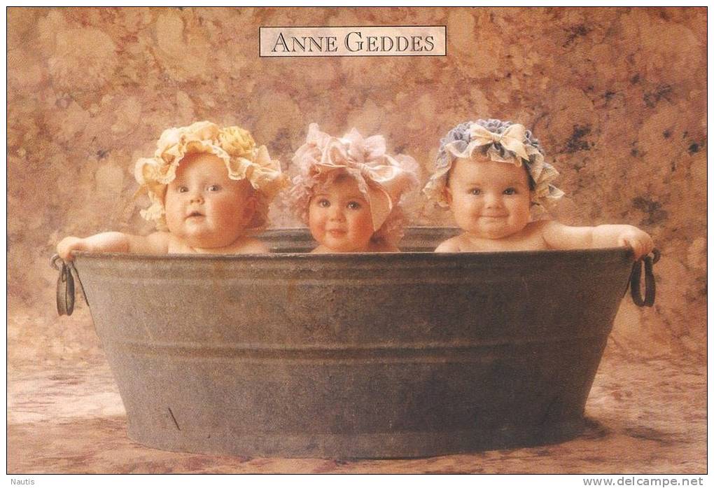 Original Anne Geddes Postcard, Postkarte, Carte Postale, New, Babies, Child, Tub, Bathing - Other & Unclassified