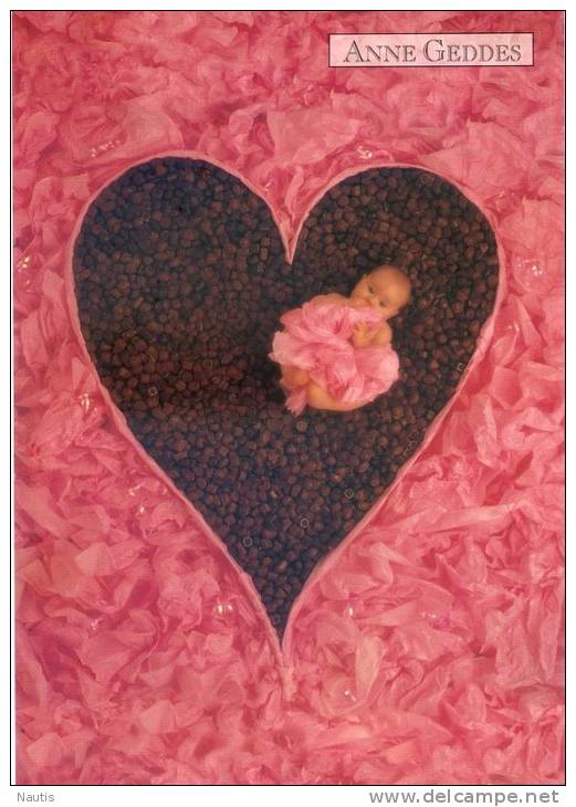 Original Anne Geddes Postcard, Postkarte, Carte Postale, New, Baby, Children, Pink Heart - Other & Unclassified