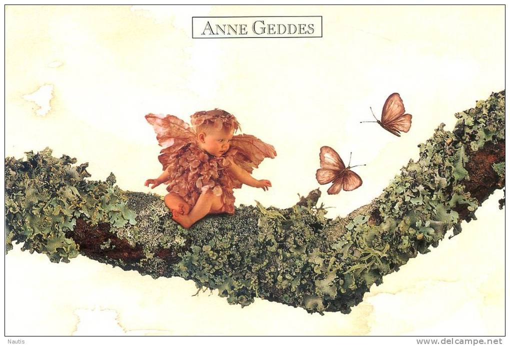 Original Anne Geddes Postcard, Postkarte, Carte Postale, New, Baby, Children, Butterfly, Bough - Other & Unclassified