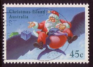 1995 - Christmas Island Xmas 45c Delivering PRESENTS Stamp FU - Christmas Island