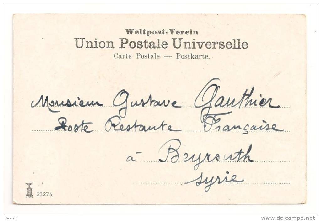 Lettre - PALESTINE - JERUSALEM - BFE - Càd/N°13 T.Blanc Du Levant  - 1907 - Sonstige & Ohne Zuordnung