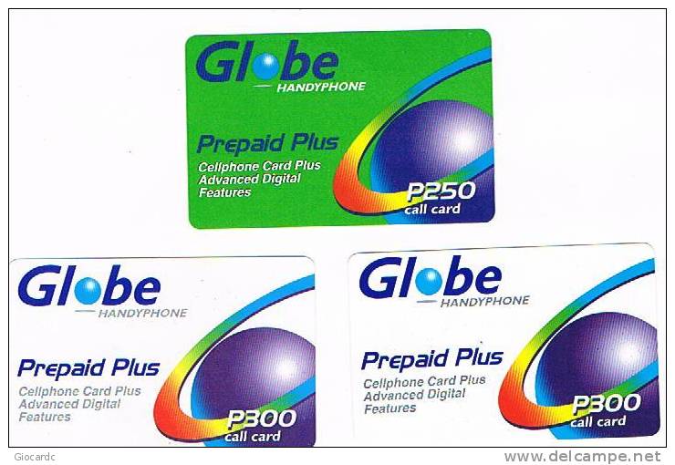 FILIPPINE (PHILIPINNES) - GLOBE  (RECHARGE) - PLUS: LOT OF 3 DIFFERENT     - USED  -  RIF. 1622 - Philippines