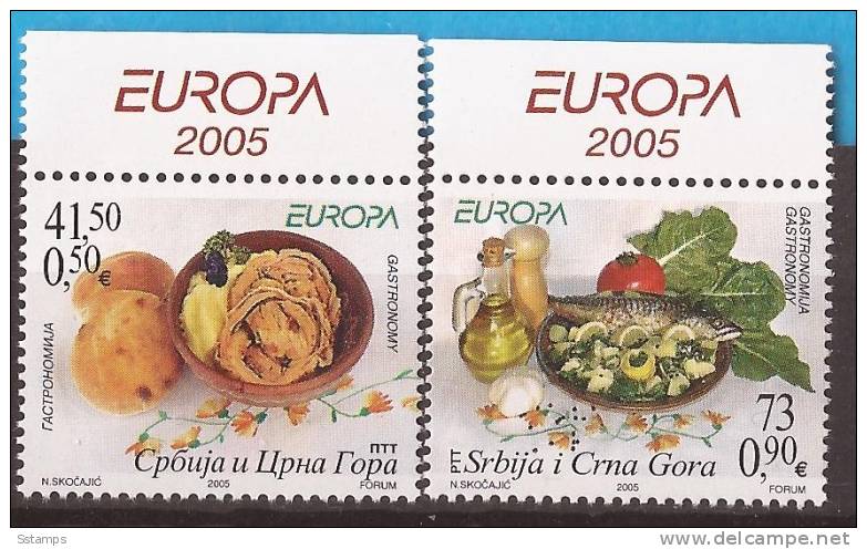 EUROPA 2005 CEPT SERBIA MONTENEGRO JUGOSLAVIA GASTRONOMIA NEVER HINGED - 2005