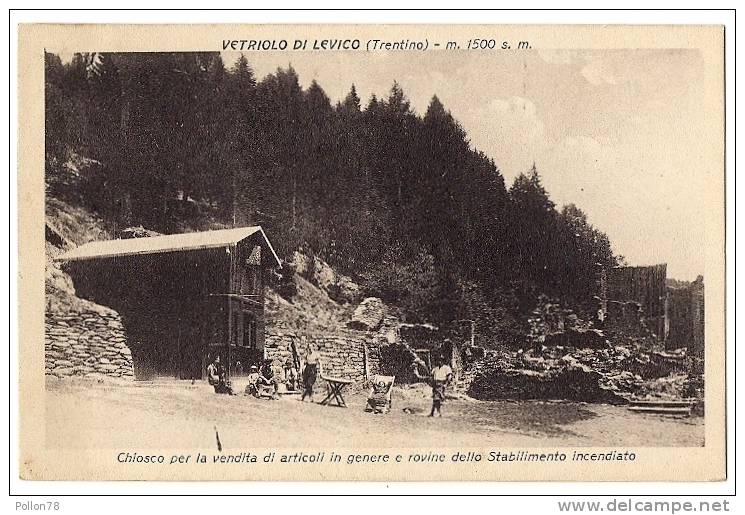 VETRIOLO DI LEVICO - TRENTO -Chiosco Per La Vendita Di Articoli In Genere E Rovine - 1923 - Vedi Retro - Formato Piccolo - Trento