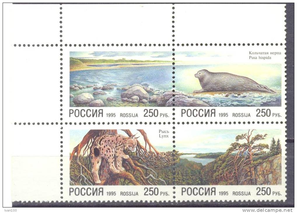 1995. Russia, Wildlife, 4v Se-tenant, Joint Issue With Finland, Mint/** - Ongebruikt