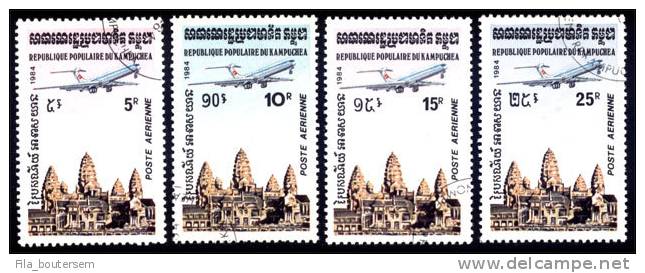 Cambodge - KAMPUCHEA : 01-02-1984 (OBL) : Mich : 546-549  Cote : 2,00 Eur  Yv : PA 32-35 - Kampuchea