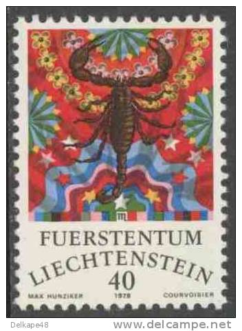 Liechtenstein 1978 Mi 713 YT 654 ** Scorpio : The Scorpion / Skorpion / Schorpioen - Zodiac / Tierkreiszeichen - Astrologie