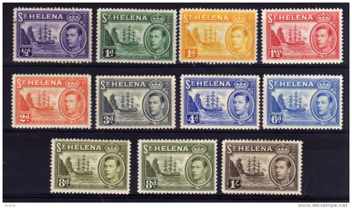 St Helena - 1938/44 - Definitives (Part Set) - MH - Saint Helena Island