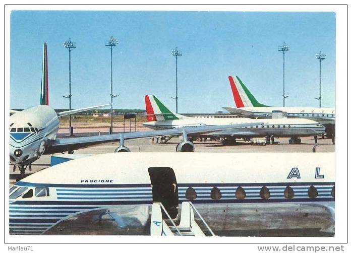 1128 AEREI ALITALIA DC8 AND CARAVELLE JETS NON VIAGGIATA - FORMATO GRANDE - 1946-....: Moderne