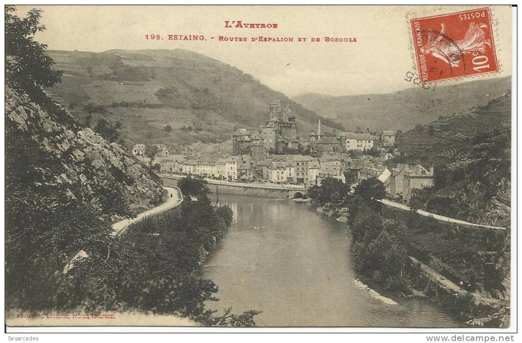 CPA - ESTAING, ROUTES D'ESPALION ET DE BOZOULS - Rodez