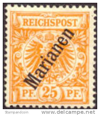 Germany Mariana Islands #15 Mint Hinged 25pf From 1900 - Mariana Islands