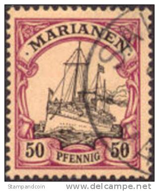 Germany Mariana Islands #24 XF Used 50pf Kaiser´s Yacht From 1901 - Mariana Islands