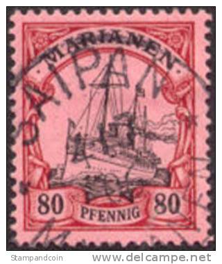 Germany Mariana Islands #25 SUPERB Used 80pf Kaiser´s Yacht From 1901 - Mariana Islands