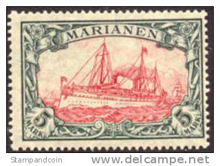 Germany Mariana Islands #29 Mint Hinged 5m Kaiser´s Yacht From 1901, Expertized - Mariana Islands