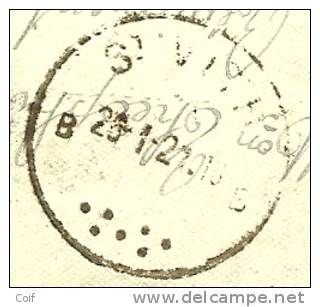 Kaart Vanuit MOERVILLE (Fr) Naar CAMP ELSENBORN Met Stempel PMB 10 Op 28/1/21, Doorverzonden Naar ST-VITH (oostkantons) - Legerstempels