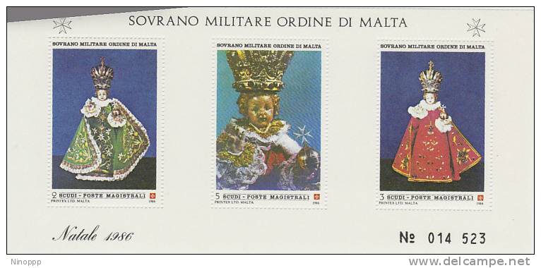 SMOM-1986 BF 21 Christmas Souvenir Sheet MNH - Malte (Ordre De)