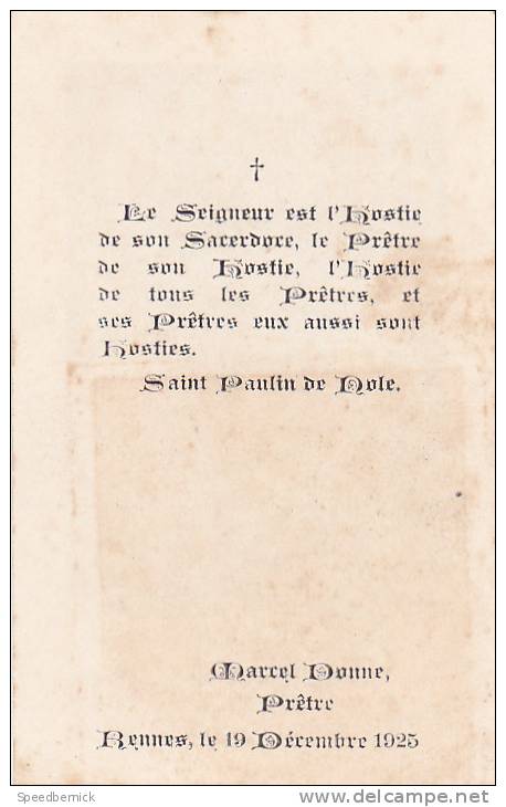 18799 Presentation Au Temple- Marcel Donne, Pretre1925- Rennes France 35 - Images Religieuses