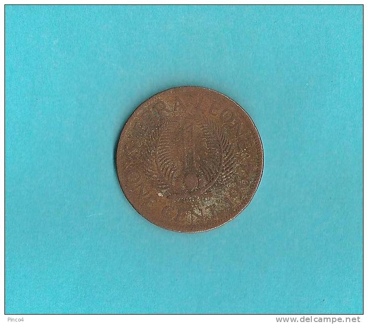 SIERRA LEONE   ONE  CENT.  1964  BRONZE - Sierra Leone