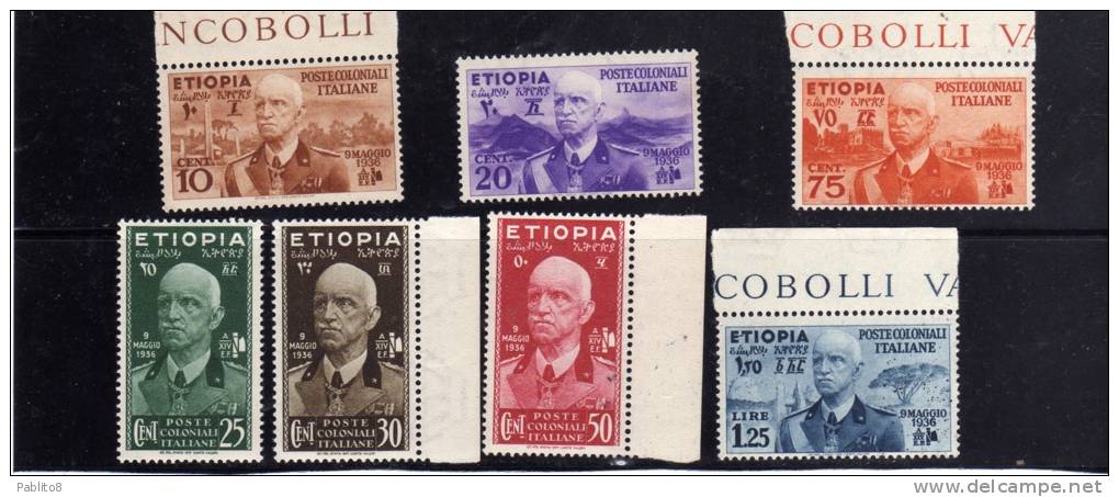 COLONIE ITALIANE ETIOPIA 1936 SERIE COMPLETA COMPLETE SET MNH - Aethiopien