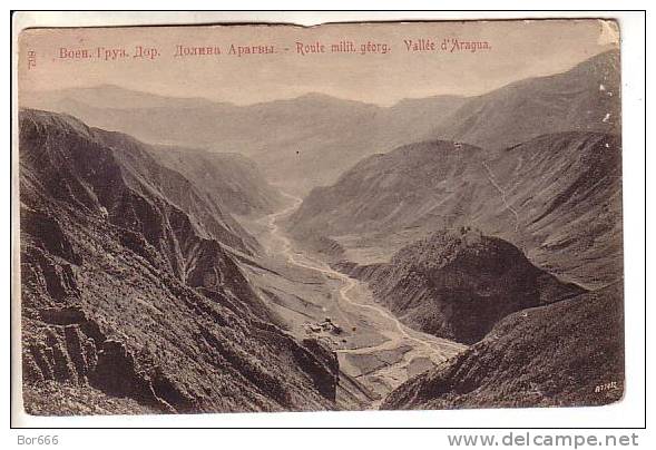 GOOD OLD RUSSIA POSTCARD - Georgia War Route - Aragua - Georgia