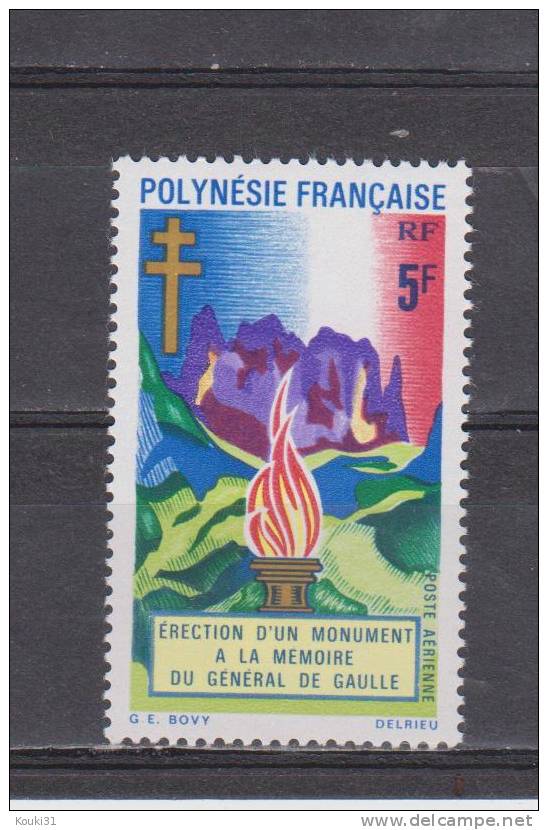 Polynésie YT PA 46 ** : Monument Au Général De Gaulle - 1971 - Neufs