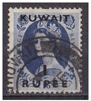 Kuwait 1952N° 109B-1 R. S. 1/6 Bleunoir  Usato - Sonstige & Ohne Zuordnung